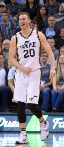Leah Hogsten  |  The Salt Lake Tribune
Utah Jazz forward Gordon Hayward (20) is charged with an offensive foul. Oklahoma City Thunder defeated the Utah Jazz 94-90 at Vivint Smart Home Arena, Friday, December 11, 2015.