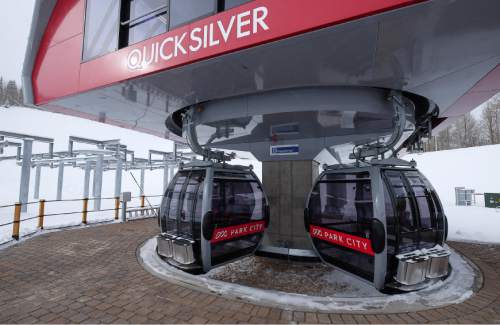 Francisco Kjolseth | The Salt Lake Tribune
Park City readies their new Quicksilver Gondola at Miners Camp restaurant that connects it with The Canyons for a grand opening celebration on Friday, Dec. 18, 2015.
