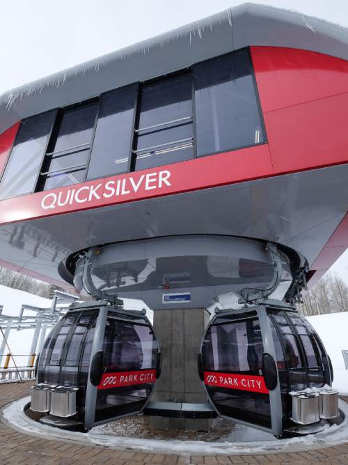Francisco Kjolseth | The Salt Lake Tribune
Park City readies their new Quicksilver Gondola at Miners Camp restaurant that connects it with The Canyons for a grand opening celebration on Friday, Dec. 18, 2015.