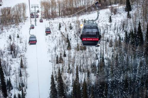 Chris Detrick  |  The Salt Lake Tribune
The Quicksilver Gondola connecting Park City Mountain Resort and Canyons Friday December 18, 2015.