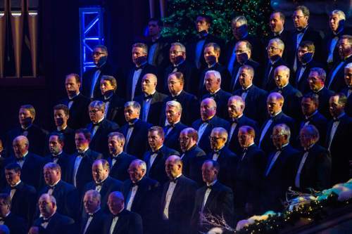 Chris Detrick  |  The Salt Lake Tribune
The annual Mormon Tabernacle Choir Christmas concert at The Church of Jesus Christ of Latter-day Saints Conference Center Thursday December 17, 2015.