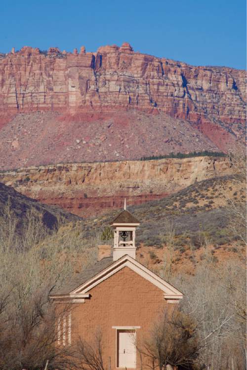 (Lynn R. Johnson / Special to The Salt Lake Tribune - The iconic Grafton School near Rockville, Utah, built by settlers in 1886, was the location for filming portions of Butch Cassidy and The Sundance Kid.