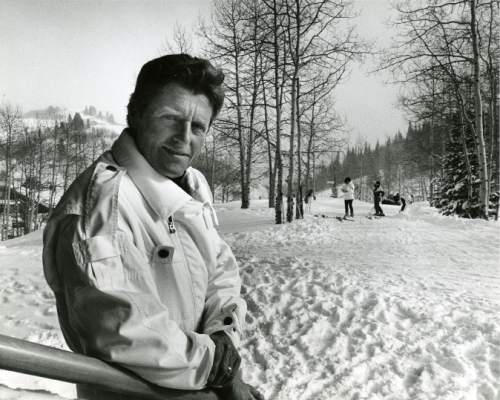 Tribune file photo |
Stein Eriksen, seen here in 1969, won gold and silver slalom medals for Norway in the 1952 Winter Olympics. Then Eriksen immigrated to the United States and became the patriarch of Utah skiing. Eriksen died Dec. 27, 2015, at his home in Park City. He was 88.