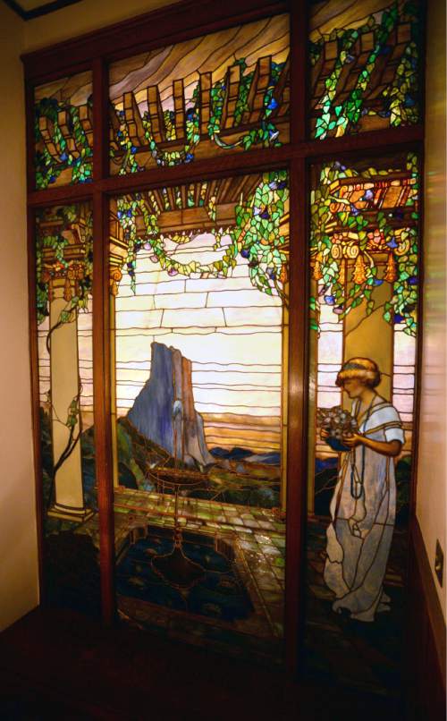 Steve Griffin  |  The Salt Lake Tribune

An original stained glass window in Larkin Mortuary in Salt Lake City, which is celebrating its 130th year of business in Utah.