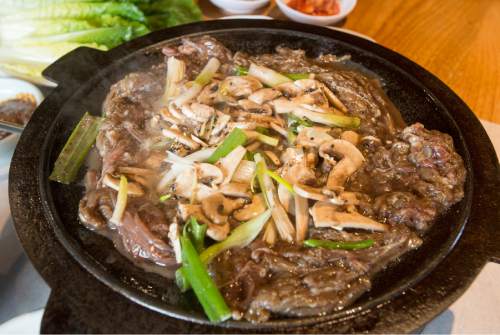 Rick Egan  |  The Salt Lake Tribune

The Table BBQ with marinated select beef, at the Seoul Garden Korean restaurant, Wednesday, September 30, 2015.