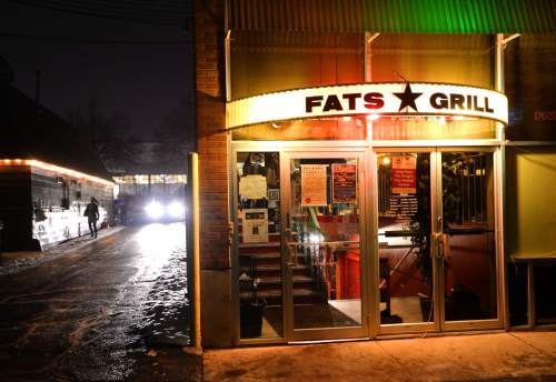 Steve Griffin  |  The Salt Lake Tribune

The lights burn for one last night at Fats Grill's last night of business in Salt Lake City, Wednesday, December 30, 2015. The long time bar and grill will be torn down and be replaced by a office tower.