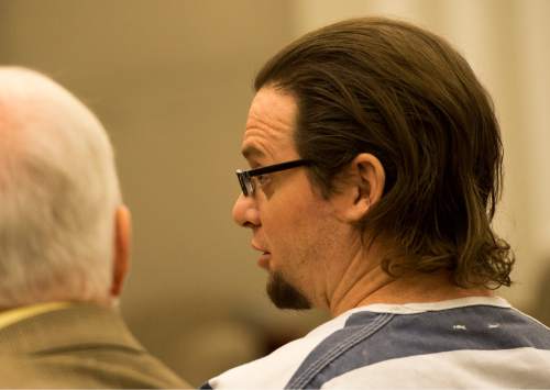 Rick Egan  |  The Salt Lake Tribune

Joshua Schoenenberger sits by defense attorney, Ed Brass, during a preliminary hearing, Thursday, January 7, 2016. Schoenenberger is accused of fatally beating his girlfriend's 2-year-old son to death.