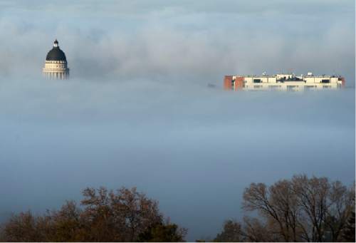 Steve Griffin  |  The Salt Lake Tribune

A blanket of fog covers the Salt Lake Valley as the State Capitol dome sticks out of the clouds in Salt Lake City, Thursday, January 7, 2016.