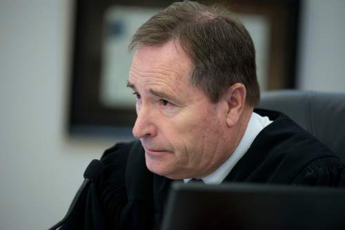 Jeremy Harmon  |  The Salt Lake Tribune

Judge Randall Skanchy listens to proceedings during Justin Miller's sentencing on January 11, 2016, in Salt Lake City.