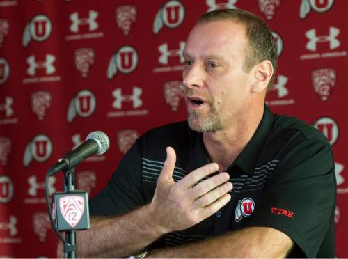 Rick Egan  |  The Salt Lake Tribune

Utah Basketball head coach Larry Krystkowiak defends his decision to cancel next season's Utah-BYU basketball game during a press conference at the University of Utah, Monday, January 11, 2016.