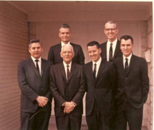|  Fletcher Family

Harvey Fletcher with is sons. (Top row: Stephen, James. Bottom Row: Paul, Harvey, Robert, Harvey Jr.)