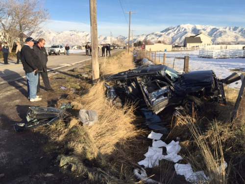 Trent Nelson  |  The Salt Lake Tribune

At least four people were injured in a crash between a school bus and an SUV on Thursday afternoon in unincorporated Weber County, near 3500 West 1800 South.