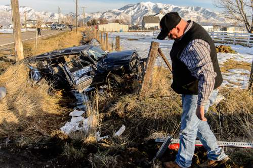 Trent Nelson  |  The Salt Lake Tribune
At least four people were injured when a school bus and an SUV collided on Thursday afternoon in Weber County, Thursday January 21, 2016.