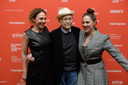 Francisco Kjolseth | The Salt Lake Tribune
Directors Rachel Grady, left, and Heidi Ewing with Norman Lear, the subject of their documentary "Norman Lear: Just Another Version of You,"which opened the 2016 Sundance Film Festival in Park City on Thursday, Jan. 21.