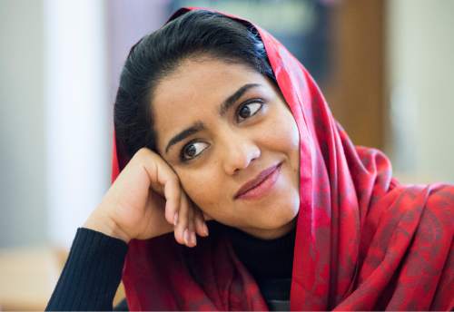 Rick Egan  |  The Salt Lake Tribune

Sonita Alizadeh smiles during discussion in class at Wasatch Academy in Mount Pleasant, Wednesday,  Jan. 13, 2016.  Alizadeh is an Afghani singer who has been at Wasatch Academy in Mount Pleasant, for 1 1/2 years. She is the subject of a new documentary at Sundance, "Sonita,"