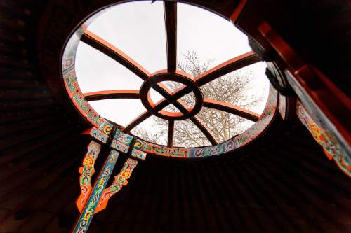 Trent Nelson  |  The Salt Lake Tribune
The interior of a ger, a Mongolian yurt, at the Kimball Art Center in Park City, built in conjunction with the Sundance documentary "The Eagle Huntress."