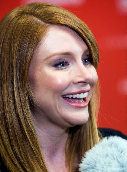 Rick Egan  |  The Salt Lake Tribune

Bryce Dallas Howard at the premiere of her short film "Solemates" at the Eccles Theatre, at the 2016 Sundance Film Festival, in Park City, Sunday, January 24, 2016.