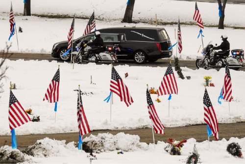 Trent Nelson  |  The Salt Lake Tribune

Funeral for Officer Douglas Scott Barney, who was fatally shot by Corey Lee Henderson following a car crash in Holladay on Jan. 17


in Orem, Monday January 25, 2016.