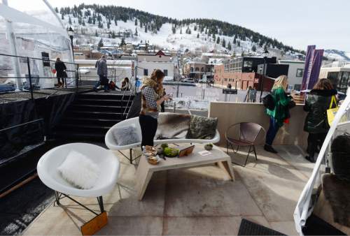 Steve Griffin  |  The Salt Lake Tribune
Sundance's new "Festival Base Camp," on Park City's Swede Alley, behind Main Street, includes a group of domes, tents and temporary structures.