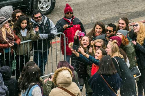 Chris Detrick  |  The Salt Lake Tribune
Fans take selfies with Jesse Metcalfe during the Sundance Film Festival in Park City on Saturday, Jan.  23, 2016.