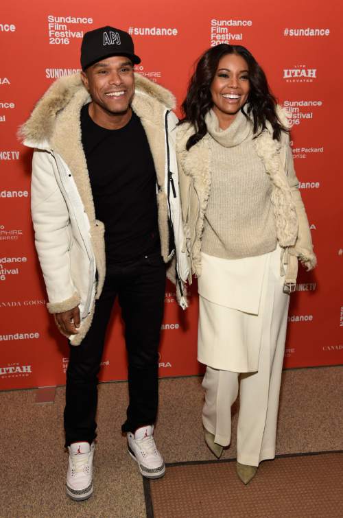 Gabrielle Union, right, a cast member in "The Birth of a Nation," poses with singer Maxwell at the premiere of the film at the 2016 Sundance Film Festival on Monday, Jan. 25, 2016, in Park City, Utah. (Photo by Chris Pizzello/Invision/AP)