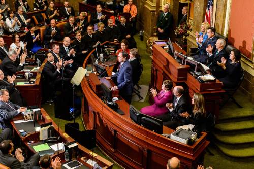 Trent Nelson  |  The Salt Lake Tribune
Utah Governor Gary Herbert gives his annual State of the State Address in the House Chamber of the State Capitol Building in Salt Lake City, Wednesday January 27, 2016.