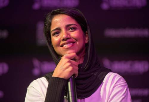 Rick Egan  |  The Salt Lake Tribune

Sonita Alizadeh performs at the Music Cafe in Park City on Tuesday, Jan. 26, 2016. Alizadeh, an Afghani refugee now attending school in Utah, is the subject of "Sonita," a documentary at Sundance.