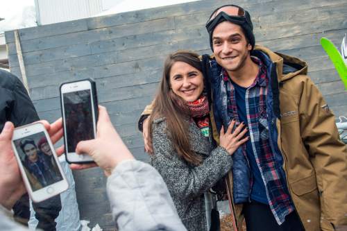 Chris Detrick  |  The Salt Lake Tribune
Fans take pictures with Tyler Posey during the Sundance Film Festival in Park City on Saturday, Jan.  23, 2016.
