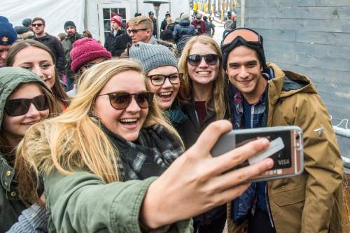 Chris Detrick  |  The Salt Lake Tribune
Fans take pictures with Tyler Posey during the Sundance Film Festival in Park City on Saturday, Jan.  23, 2016.