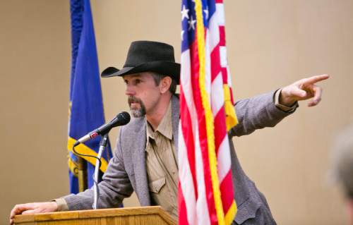 Jon Pratt addresses attendees of a Western Rangelands Property Rights Workshop held at the Boise Centre in Boise, Idaho on Saturday January 30, 2016. Kyle Green for The Salt Lake Tribune