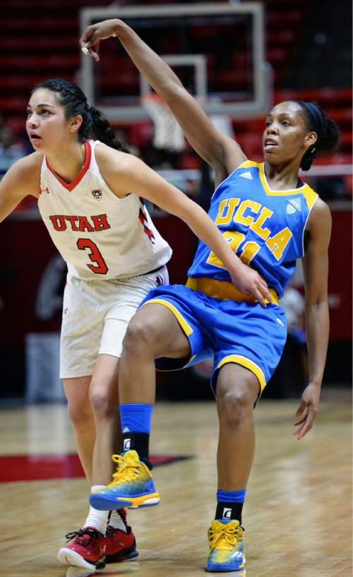 Steve Griffin  |  The Salt Lake Tribune


UCLA's Nirra Fields watches her shot as she falls away from Utah Utes forward Malia Nawahine (3) during the game at the Huntsman Center in Salt Lake City, Sunday, January 31, 2016.