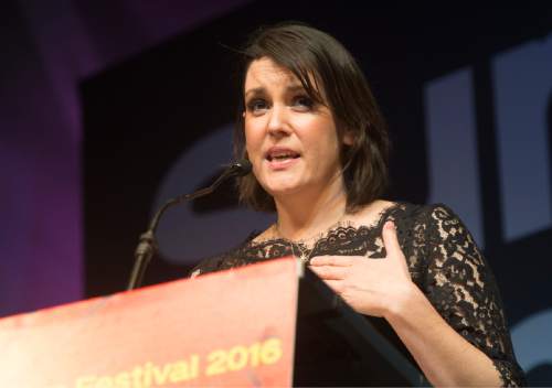Rick Egan  |  The Salt Lake Tribune

Melanie Lynskey receives the Special Jury Award for Individual Performance for the film "The Intervention" at the Sundance Film Festival Awards Ceremony in Park City, Saturday, January 30, 2016.