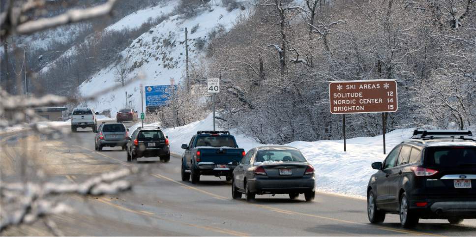 Al Hartmann  |  The Salt Lake Tribune
Ski Traffic was brisk at the mouth of Big Cottonwood Canyon Friday Feb. 5 after an overnight storm dropped some snow at the resorts. Phase 2 of the Mountain Accord process is being launched.  It's emphasis will be to deal with existing traffic problems in the two Cottonwood canyons.