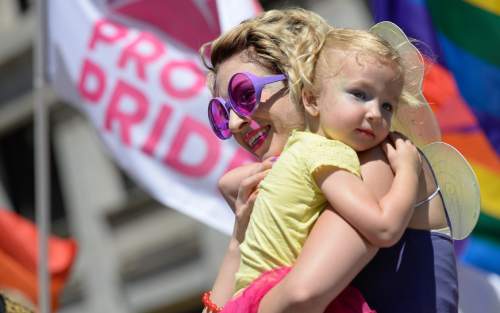 Francisco Kjolseth  |  The Salt Lake Tribune
The Pride Parade, Utah's second-largest parade, after the Days of '47, and by far the most colorful, marches through the streets of downtown Salt Lake on Sunday, June 7, 2015.