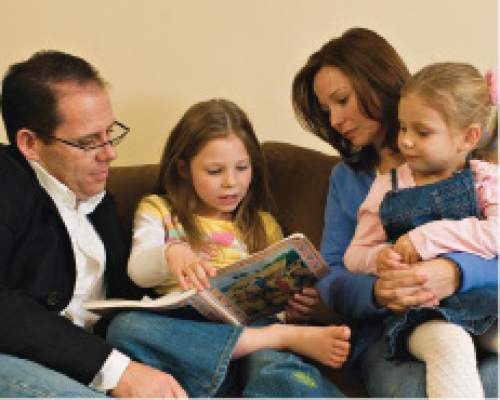 photo courtesy The Church of Jesus Christ of Latter-day Saints

An LDS family reads together.