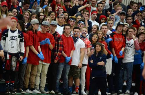 Steve Griffin  |  The Salt Lake Tribune


The Copper Hills faithful watch first half action as the Grizzlies host No. 1 Bingham in a pivotal Region 3 boys' basketball game at Copper Hills High School in West Jordan, Tuesday, February 9, 2016.