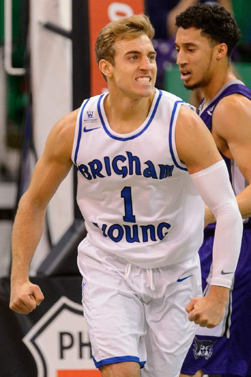 Trent Nelson  |  The Salt Lake Tribune
BYU's Chase Fischer, as BYU faces Weber State, NCAA basketball at Vivant Smart Home Arena in Salt Lake City, Saturday December 5, 2015.