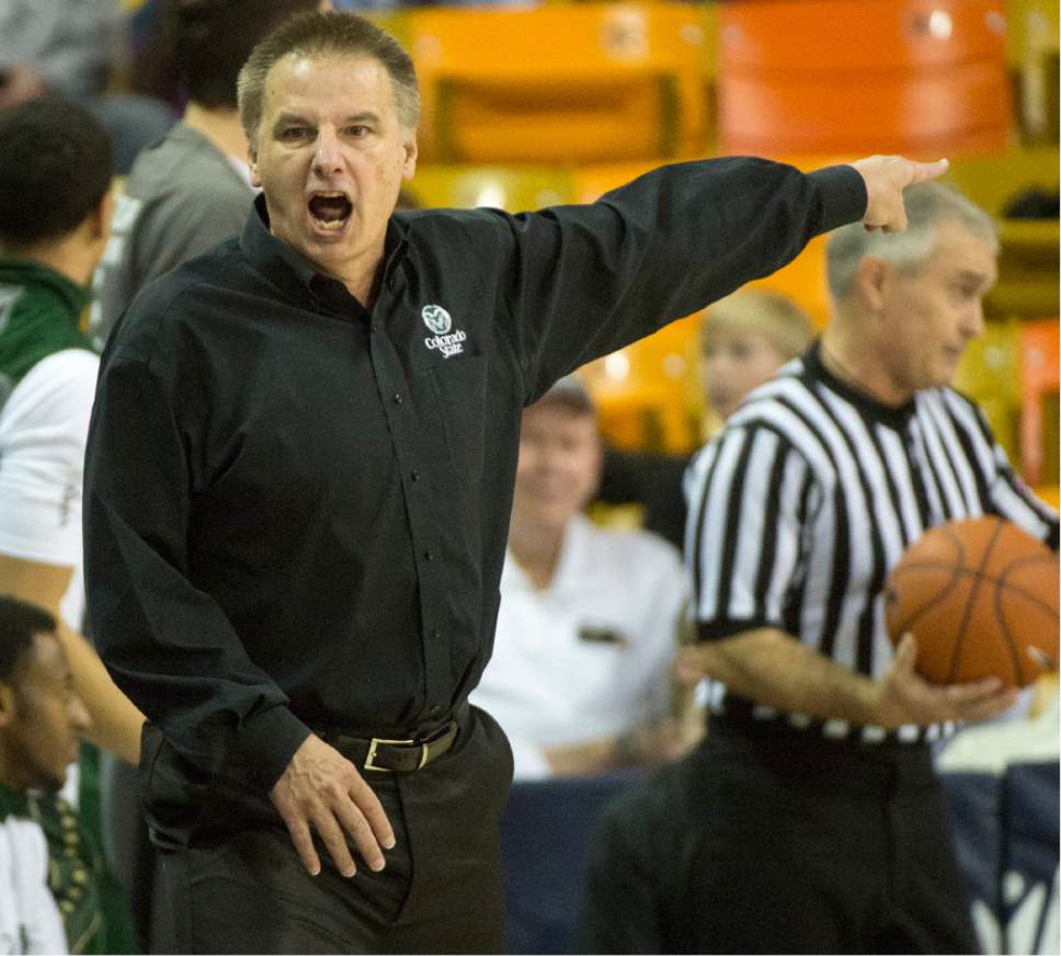 Rick Egan  |  The Salt Lake Tribune


Colorado State Rams head coach Larry Eustachy reacts after a call by the officail, in college basketball action, Utah State Aggies vs. The Colorado State Rams, at the Dee Glen Smith Spectrum in Logan,  Wednesday, February 17, 2016.