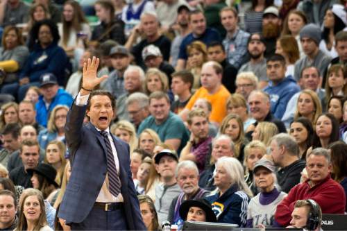 Lennie Mahler  |  The Salt Lake Tribune

Jazz coach Quin Snyder motions to the team during a game between the Utah Jazz and the Los Angeles Lakers at Vivint Smart Home Arena in Salt Lake City, Saturday, Jan. 16, 2016.