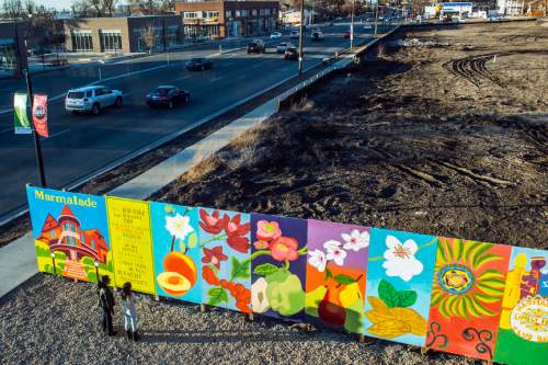 Chris Detrick  |  The Salt Lake Tribune
A mural painted by over 1,000 students at the new Marmalade Branch Library Tuesday February 23, 2016. The library will open to the public on Saturday.