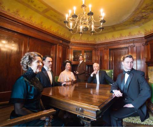 Steve Griffin  |  The Salt Lake Tribune


Mia Dillion as Sybil Birling, John Skelley as Gerald Croft, Katie Wieland as Sheila Birling, Christopher Kelly as Inspector Goole, Joseph Dellger as Arthur Birling and John Evans Reese as Eric Birling in Pioneer Theatre Company's mystery "When An Inspector Calls," during photo shoot at the McCune Mansion in Salt Lake City, Monday, Feb. 8, 2016.