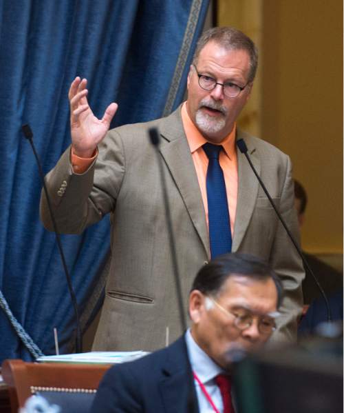 Steve Griffin  |  The Salt Lake Tribune


Sen. Steve Urquhart, R-St. George, chief sponsor of SB107, which deals with Hate Crimes Amendments, talks about his bill in the Senate on Friday, February 26, 2016. The bill passed a preliminary vote 17-12, but Urquhart is not certain it will clear a second and final Senate vote, let alone the House.