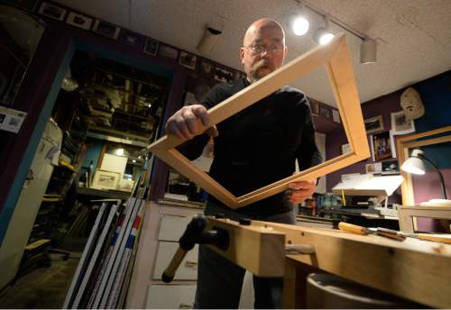 Francisco Kjolseth  |  The Salt Lake Tribune
The details matter as master picture framer Scott Gardner prepares a frame to be hand carved for a client. Working out of his small one car garage and his basement, Gardner is not interested in making a prima donna statement, but rather to enhance, present and increase the value of a piece of art.