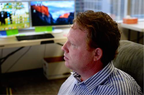 Scott Sommerdorf   |  The Salt Lake Tribune
Jeremy Johnson - ensconced in this office preparing for his trial, Thursday, February 4, 2016. He and and two others go on trial Monday, on 86 federal charges.