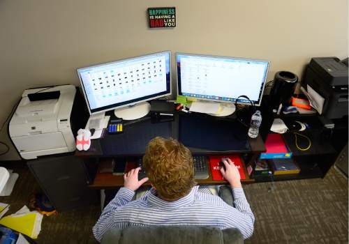 Scott Sommerdorf   |  The Salt Lake Tribune
Jeremy Johnson - ensconced in this office preparing for his trial, Thursday, February 4, 2016. He and and two others go on trial Monday, on 86 federal charges.