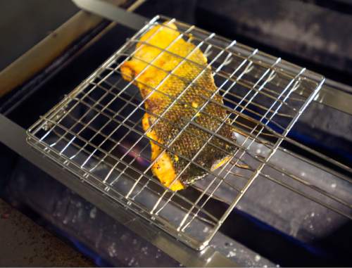 Steve Griffin  |  The Salt Lake Tribune


Nasrin Mohammadi, owner of Pars Market in Salt Lake City, grills a piece of marinated fish Friday, March 4, 2016. The fish is traditional food for the Persian New Year, called Norouz, which takes place on the Spring Equinox.