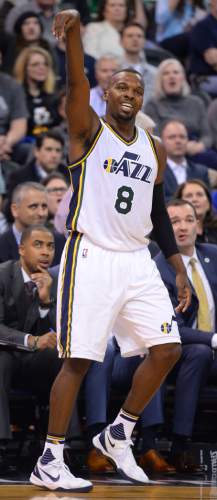 Steve Griffin  |  The Salt Lake Tribune


Utah Jazz guard Shelvin Mack (8) grimaces as he misses a three point shot during the Jazz Hawks NBA game at Vivint Smart Home Arena in Salt Lake City, Tuesday, March 8, 2016.