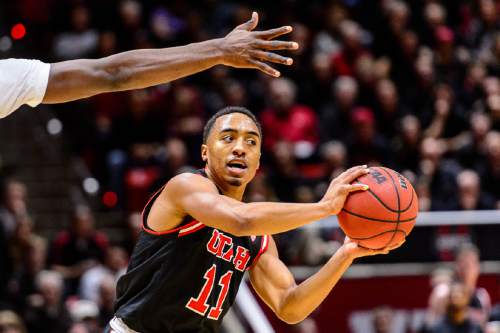 Trent Nelson  |  The Salt Lake Tribune
Utah Utes guard Brandon Taylor (11) looks to pass as the University of Utah hosts Cal, NCAA basketball at the Huntsman Center in Salt Lake City, Wednesday January 27, 2016.