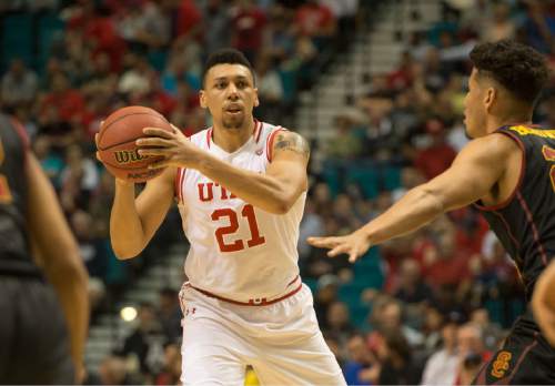 Rick Egan  |  The Salt Lake Tribune

Utah Utes Jordan Loveridge (21) looks to pass, in PAC-12 Basketball Championship action, as Utah defeated USC Trojans 80-72, at the MGM Arena, in Las Vegas, Thursday, March 10, 2016.