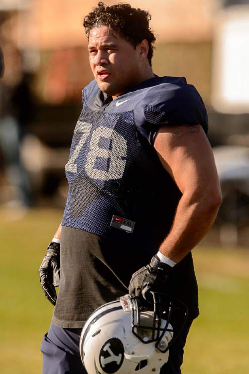 Trent Nelson  |  The Salt Lake Tribune
BYU offensive lineman Tuni Kanuch at spring practice in Provo, Tuesday March 8, 2016.